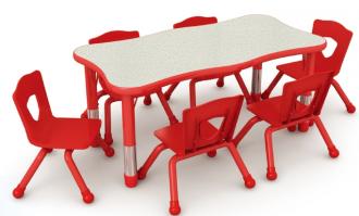 QX-195B  adjustable kids plastic study table 