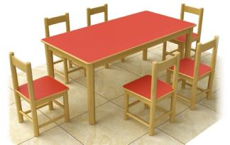 QX-196E Fire-proof wood preschool  furniture