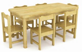 QX-196B wooden tables and chair set