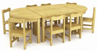 QX-196A wooden tables and chair set