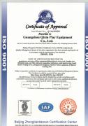 ISO quality system certification